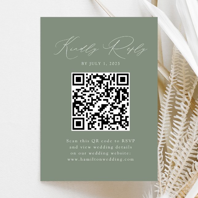 Moderner Elegantsage Green QR Code UAWG Begleitkarte (Von Creator hochgeladen)