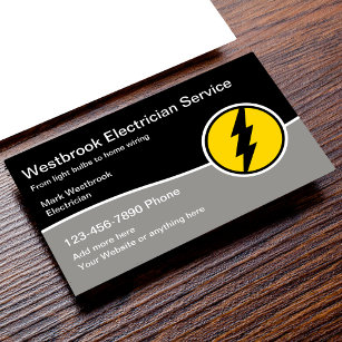 Moderner elektrischer Dienst mit Logo-Vorlage Visitenkarte