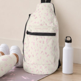 Moderner Elfenbein-Wasserfarbe-Rosa-Buchstabenmust Crossbody Bag