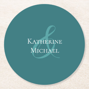Moderner Emerald Green Wedding Paper Untersetzer