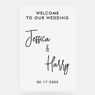 Moderner Empfang für MinimalWedding Acrylschild