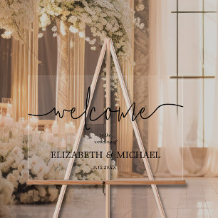 Moderner Empfang für MinimalWedding Acrylschild