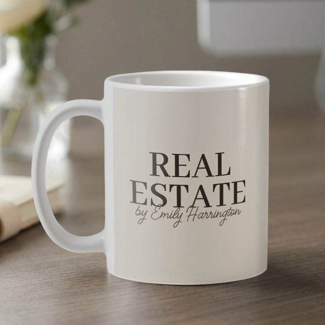 Moderner Erdig wirkender Immobilienmakler Kaffeetasse (Von Creator hochgeladen)