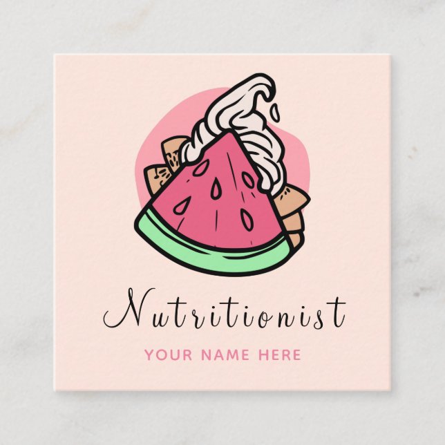 Moderner Ernährungswissenschaftler Dietitian Fruit Quadratische Visitenkarte (Vorderseite)