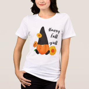 Moderner Erntedank Fall Pumpkin Gnome Tri-Blend Shirt