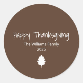 Moderner Erntedank mit einfachem Leaf Runder Aufkleber