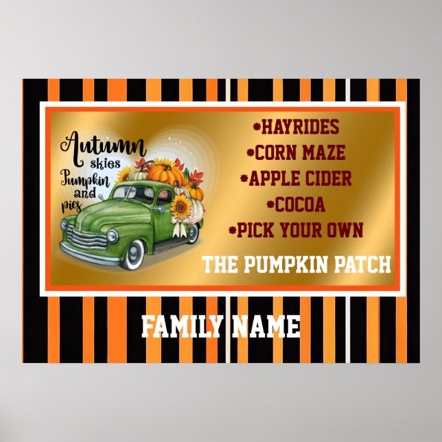 Moderner Erntedank Schöne Herbstsammlung Poster (Vorne)