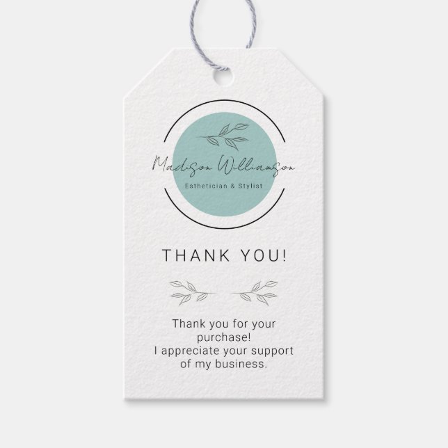 Moderner Esthetician Stylist Wellness-Center Kunde Geschenkanhänger (Vorderseite)