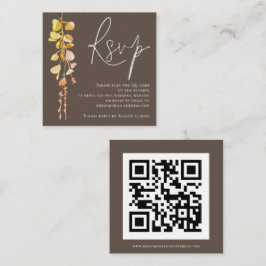Moderner Eucalyptus Earthy Tone QR Code Wedding RS Begleitkarte
