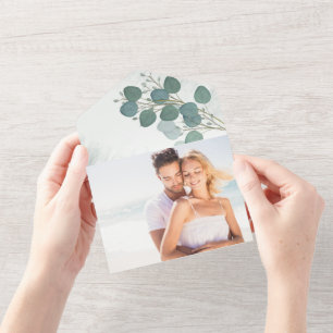 Moderner Eukalyptus Elegantes Rustikales Foliage-F All In One Einladung