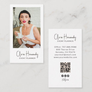 Moderner Eventplaner-Foto-QR-Code Visitenkarte