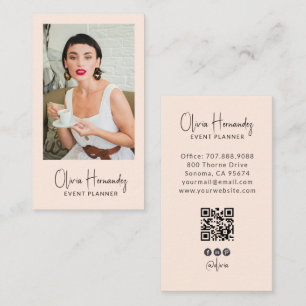 Moderner Eventplaner-Foto-QR-Code Visitenkarte