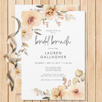 Moderner Fall Champagne Floral Frame Bridal Brunch