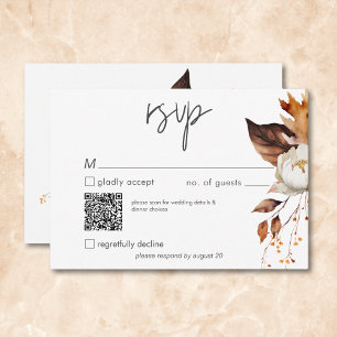 Moderner Fall-neutraler Floral-Rahmen-Hochzeitungs RSVP Karte