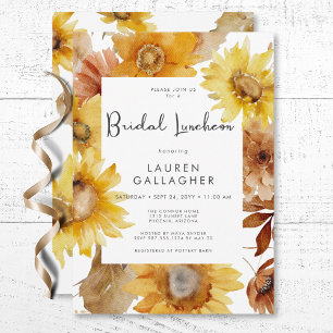 Moderner Fall Sonnenblumen Blumenrahmen Bridal Mit Einladung