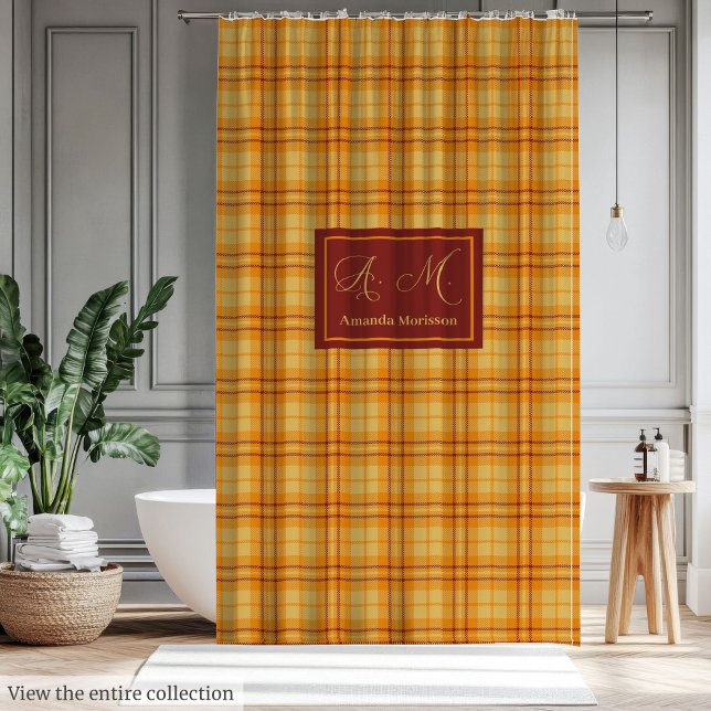 Moderner Fall Tartan Vorhang Chic Individuelle Nam (Modern Fall Tartan Curtain Chic Custom Name Accent)