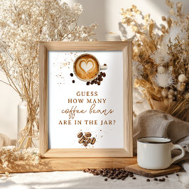 Moderner Fall Wie viele Kaffeebohnen Babydusche Poster