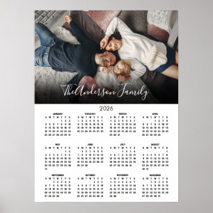 Moderner Familienfoto-Kalender 2026 Poster
