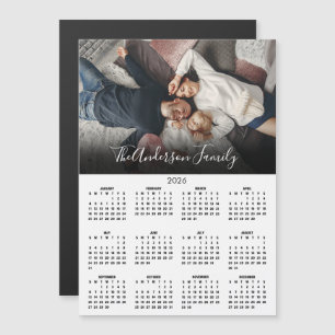 Moderner Familienfoto-Magnetkalender 2026 Magnetkarte