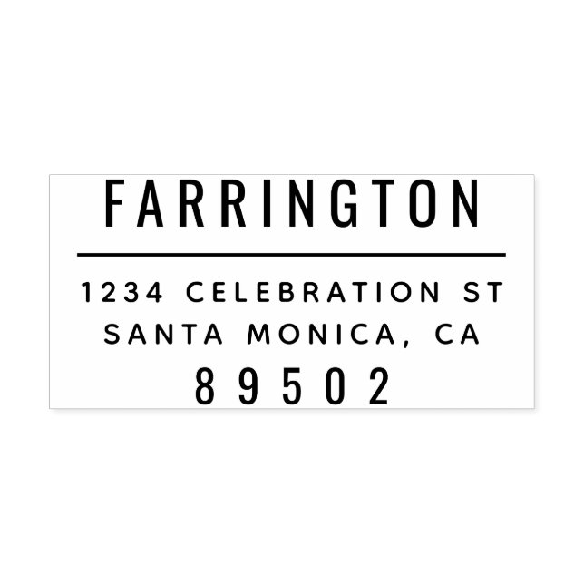 Moderner Familienname & einfache Rücksendeadresse Permastempel (Design)