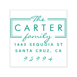 Moderner Familienname Elegante Script-Rücksendeadr Permastempel