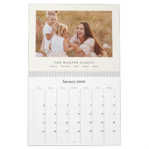 Moderner Familienname-Fotokalender 2027 nach Maß Kalender