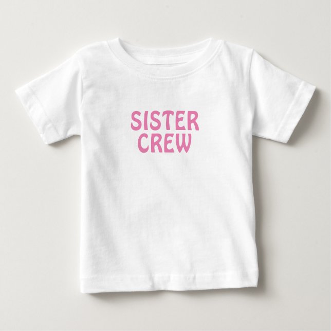 Moderner Familienname Schwester Crew Rosa Baby T-shirt (Vorderseite)