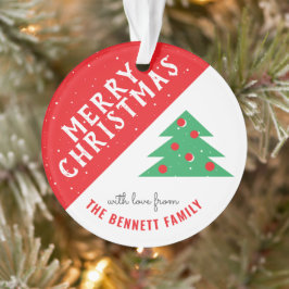 Moderner Familienurlaub in Rot und Grün Ornament