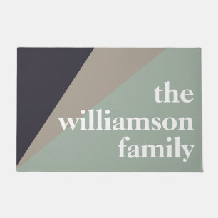 Moderner Farbblock in Größe und Braun Personalisie Fußmatte