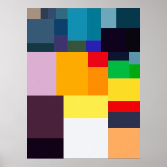 Moderner farbenfroher abstrakter Poster (Vorne)