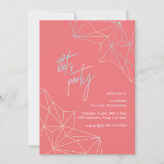 Moderner, farbenfroher geometrischer heller Geburt Einladung