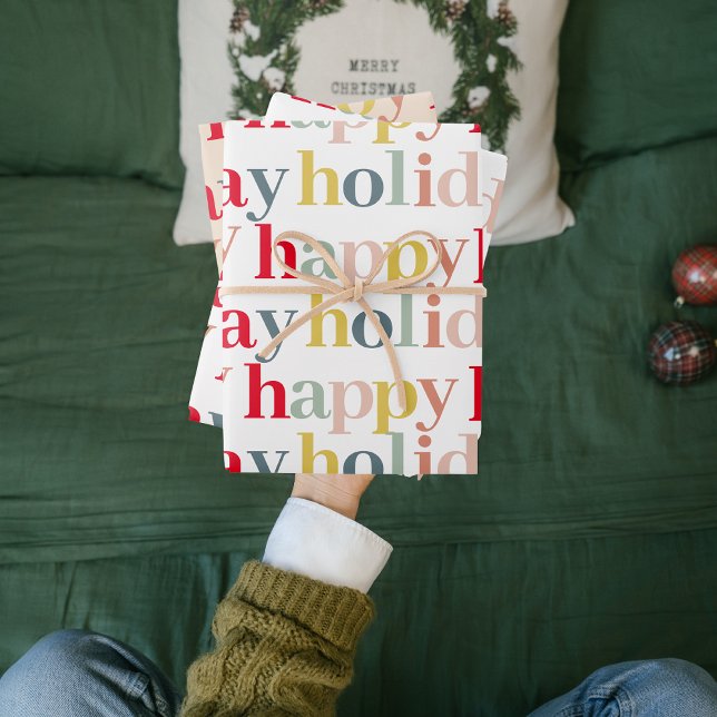 Moderner, farbenfroher Urlaub Geschenkpapier Set (Von Creator hochgeladen)