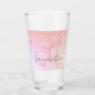Moderner farbiger Glitzer Glitzern Personalisiert  Glas