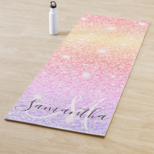 Moderner farbiger Glitzer Glitzern Personalisiert Yogamatte