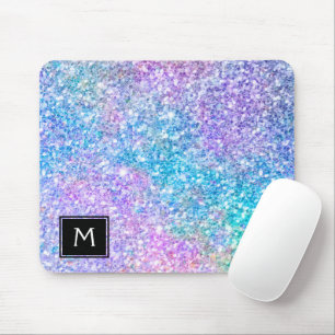 Moderner farbiger Glitzer mit schwarzem Akzent Mousepad