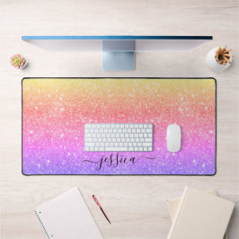 Moderner, farbiger Glitzer-Script-Name Schreibtischunterlage