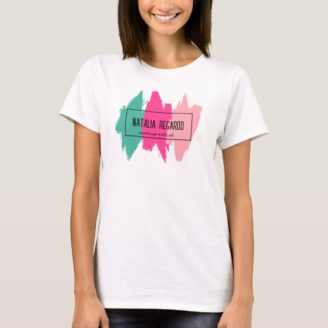 Moderner farbiger Pinselstrich T-Shirt (Vorderseite)