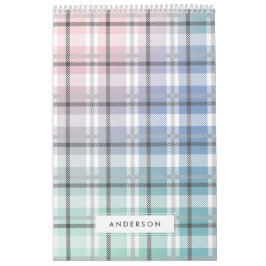 Moderner, farbiger Regenbogen-karierter Foto Kalender