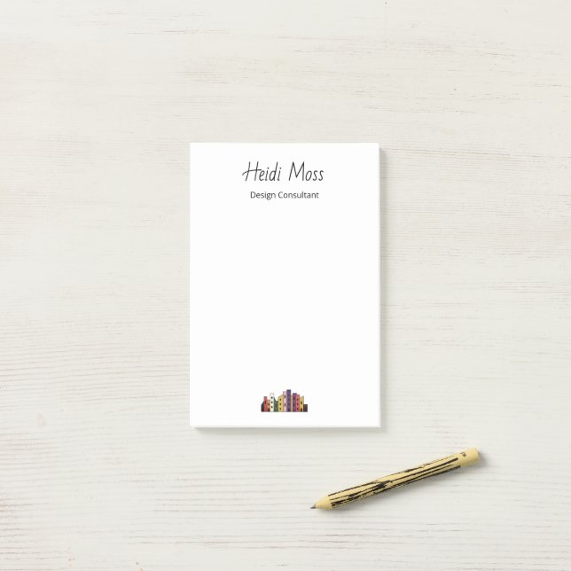 Moderner Farbiger Stadtbild Urban Design Berater  Post-it Klebezettel (Auf Schreibtisch)