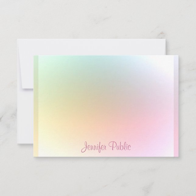 Moderner, farbiger Vorlagenhandschrifttext Mitteilungskarte (Vorderseite)