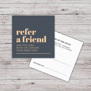 Moderner, feiner blauer Pastell Schönheitssalon Empfehlungskarte