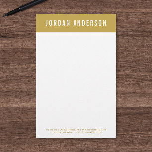 Moderner, feiner Name mit bearbeitbarer Headerfarb Briefpapier