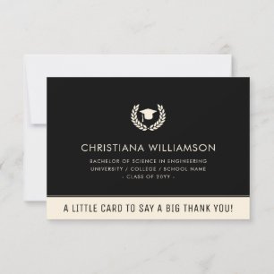 Moderner, feiner und süßer Abschluss Dankeskarte