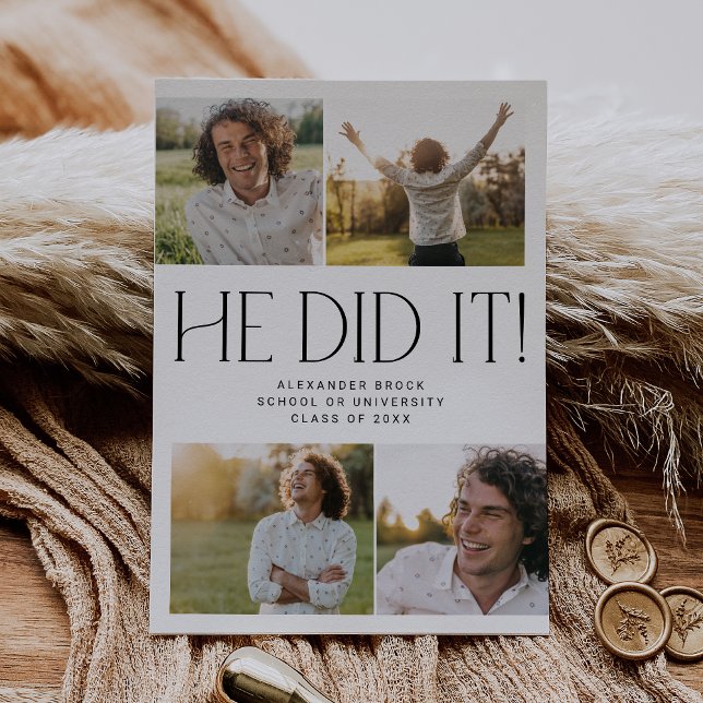 Moderner Fete er machte es Foto Collage Abschluss Ankündigung (Von Creator hochgeladen)