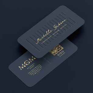 Moderner Finanzberater Analyst Elegant Dark Blue Visitenkarte