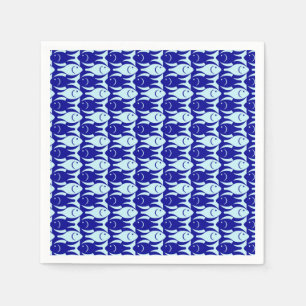 Moderner Fisch, Kobalt und hellblau Serviette