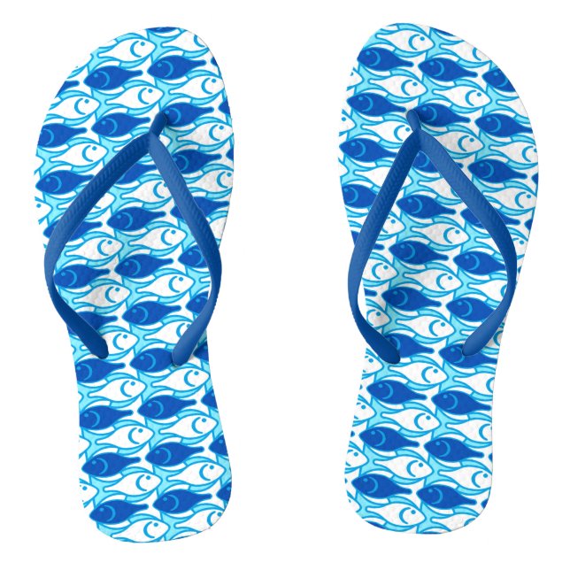 Moderner Fisch, kobaltblau Flip Flops (Fußbett)