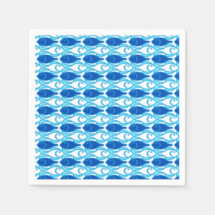 Moderner Fisch, kobaltblau Serviette