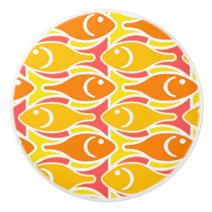 Moderner Fisch, Mandarine orange Keramikknauf