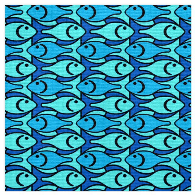 Moderner Fisch, Türkis und Aqua aus dem Mittelalte Stoff (Muster)